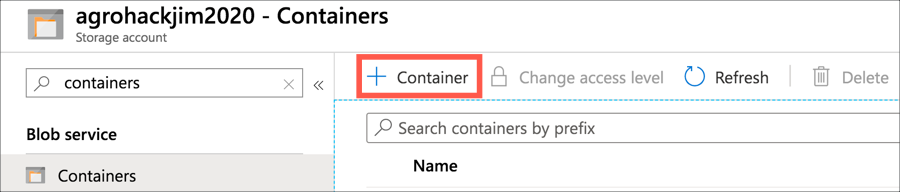 The add container button