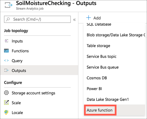 Add stream analytics outputs