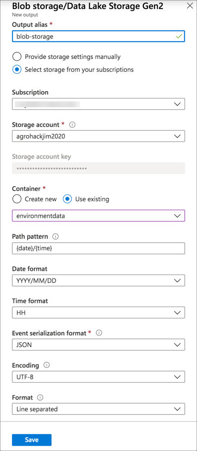 Output details