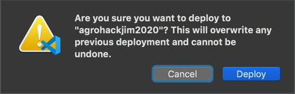 Confirm deploy dialog box