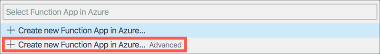 Create function app option
