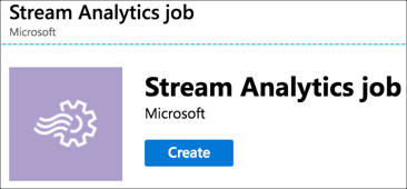 The create Stream Analytics Job button