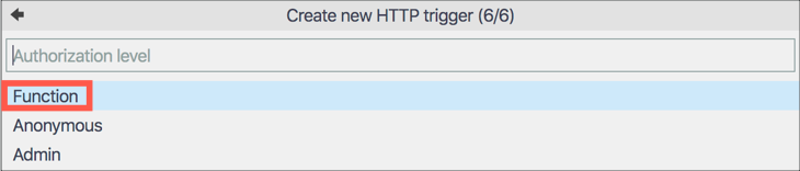 Setting the function auth level