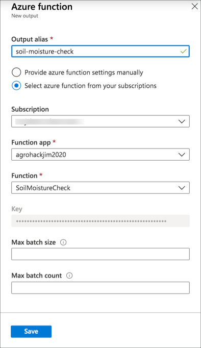 Configure the output