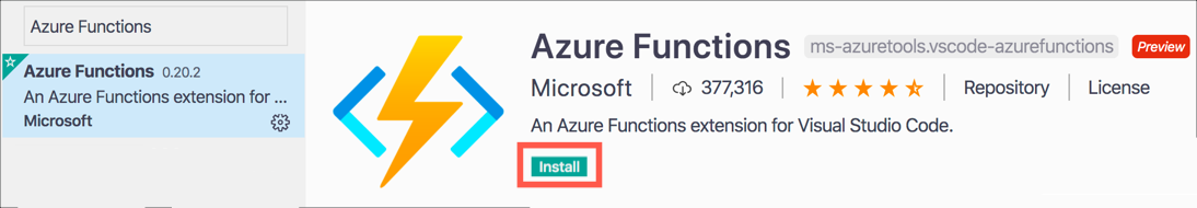 The Azure Functions extension