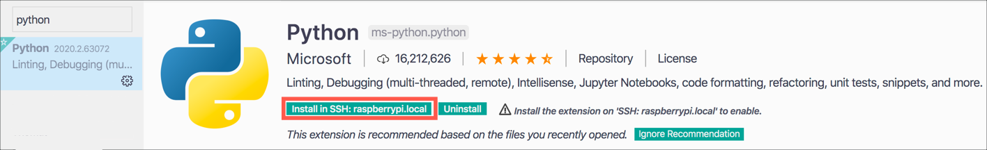 The python extension