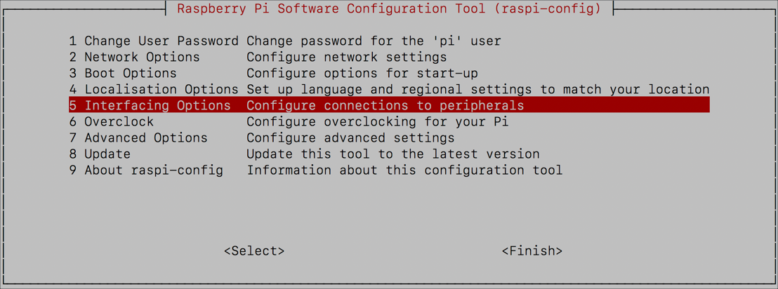 The raspi config tool