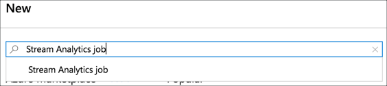 Searching for Stream Analytics Job