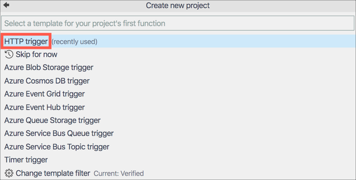 Selecting the trigger type