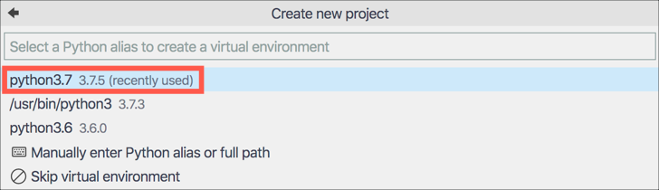 Selecting the python version