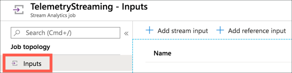 Stream analytics inputs